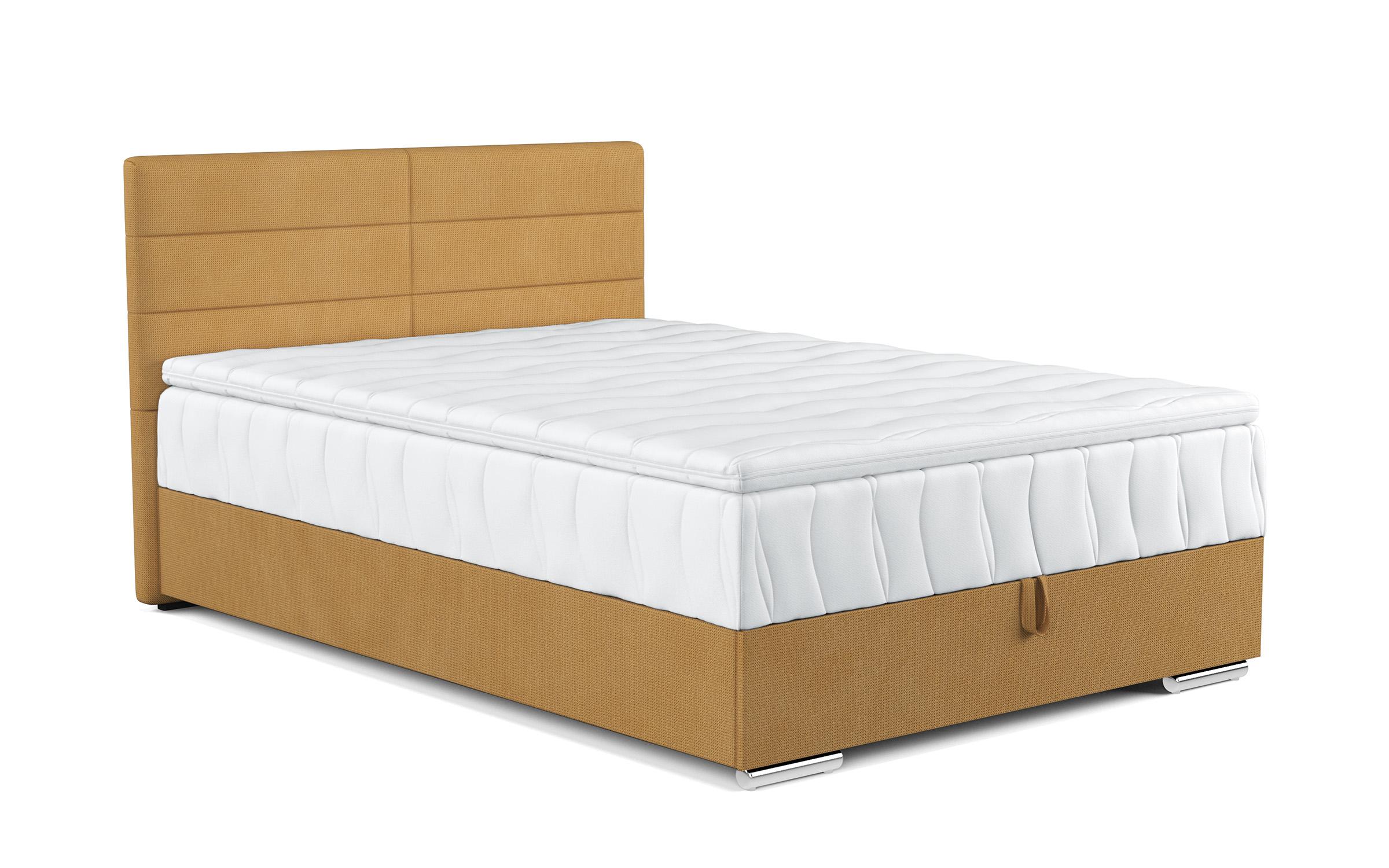 Double bed Box Spring + mattress topper 140/200 Vindy, mustard  5